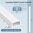 thumbnail image 4 of Cord Hider Wall for One Cord in Cord Covers for Wires on Wall Easy Install Cable Cover Wall Cable Raceway Hide Cords Cable Hider Cord Management Wall x Lin W.in H.in, 4 of 6