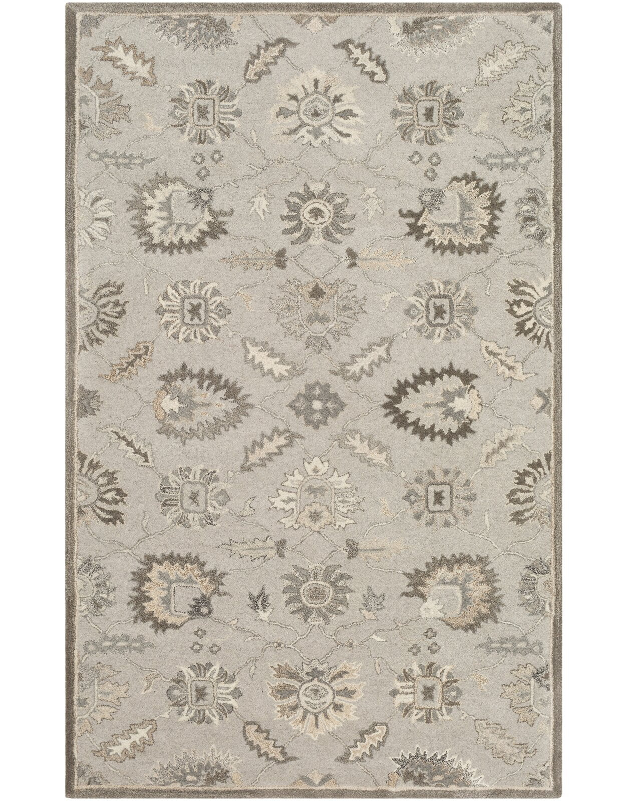 Soderquist Handmade Tufted Wool Gray/Beige Rug, Technique Tufted