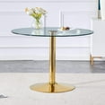 A 42 Inch Diameter Glass Top And A Modern, Minimalist Round Dining