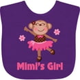 thumbnail image 3 of Inktastic Mimi's Girl Monkey Girls Baby Bib, 3 of 4