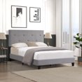 thumbnail image 4 of Queen Bed Frame with Pull Point Tufted Headboard, Upholstered Platform Bed with Sturdy Wood Slat Support, No Box Spring Needed Easy Assembly, Dark Grey, 4 of 8
