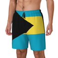 thumbnail image 5 of Men's 2 in 1 Swim Trunks with Compression Liner Bahamas Flag Quick Dry Beach Shorts, 5 of 6