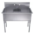 thumbnail image 2 of Pearlhaus Brushed Stainless Steel Double Bowl Commerical Freestanding Utility Sink, 2 of 2