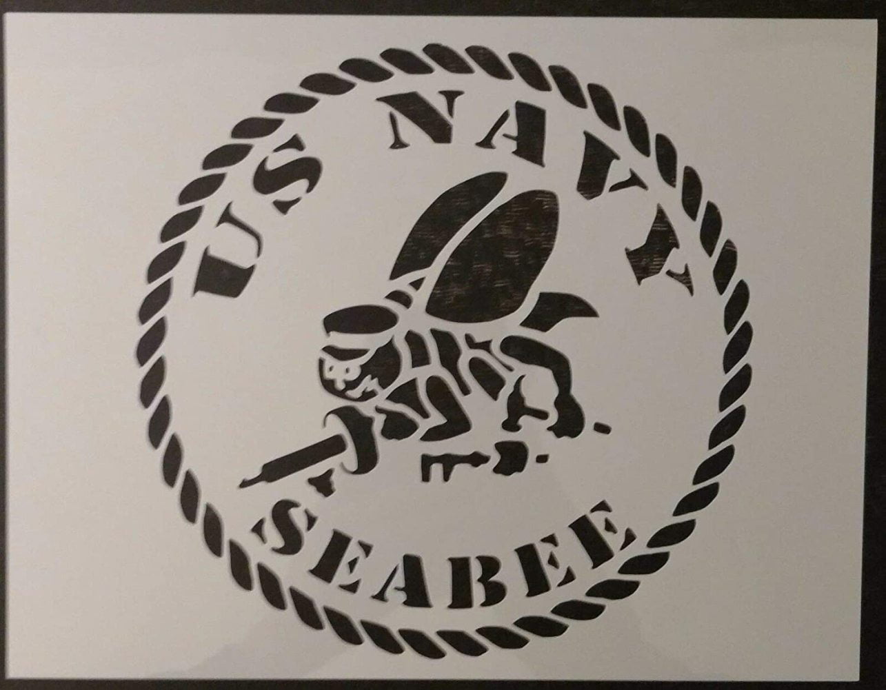 USA US USN Navy Seabee Seabees 11" x 8.5" Custom Stencil FAST FREE SHIPPING 