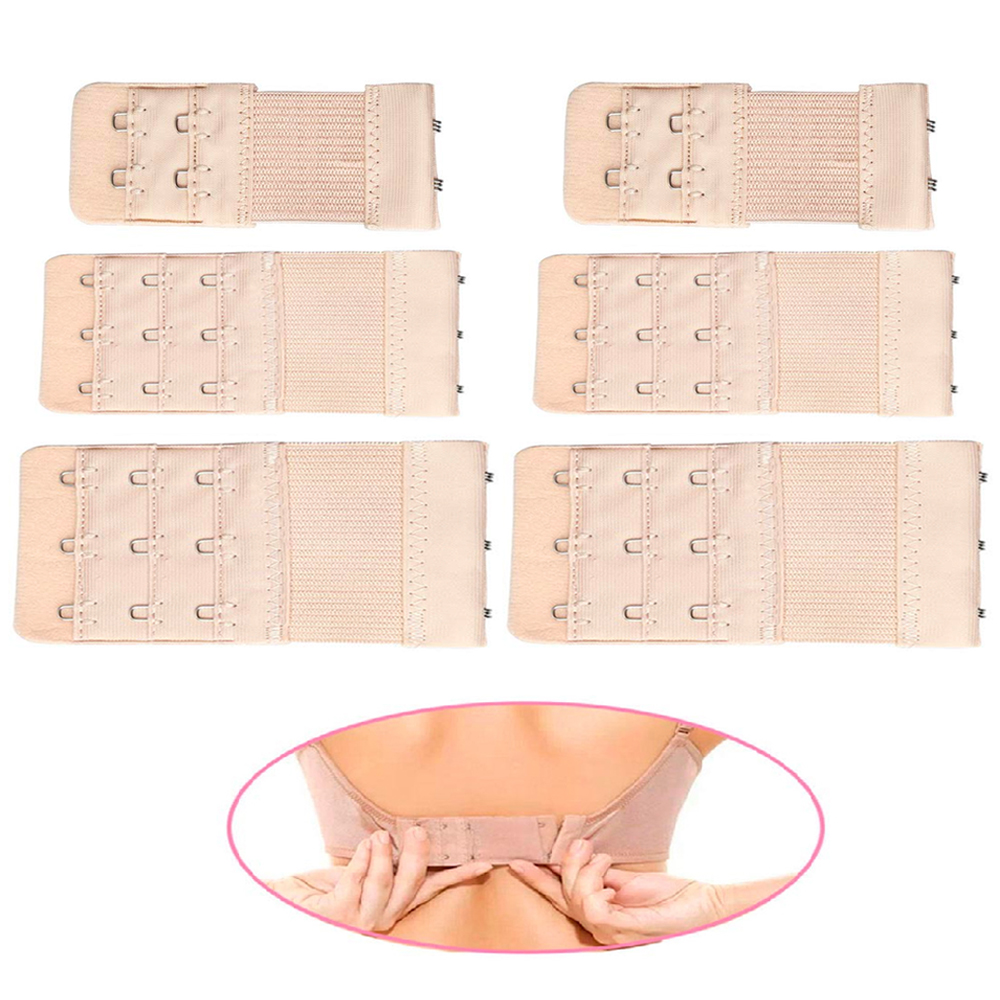 6 PCS Bra Extenders 2/3 Hooks Elastic Strap Soft Extension Replacement