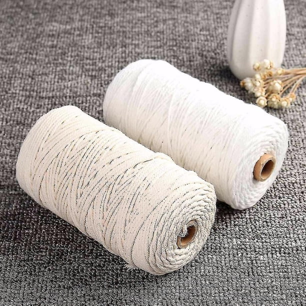 3mm Cuerda torcida beige natural del cordón del cordón de algodón blanco durable de los 200m