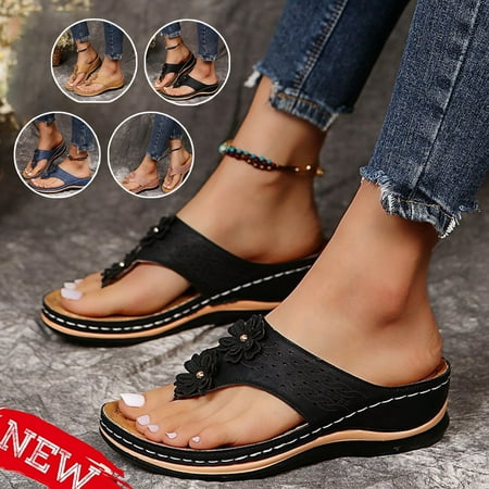 

Summer Women s Flower Flip Flops Open Toe Shoes Sandals