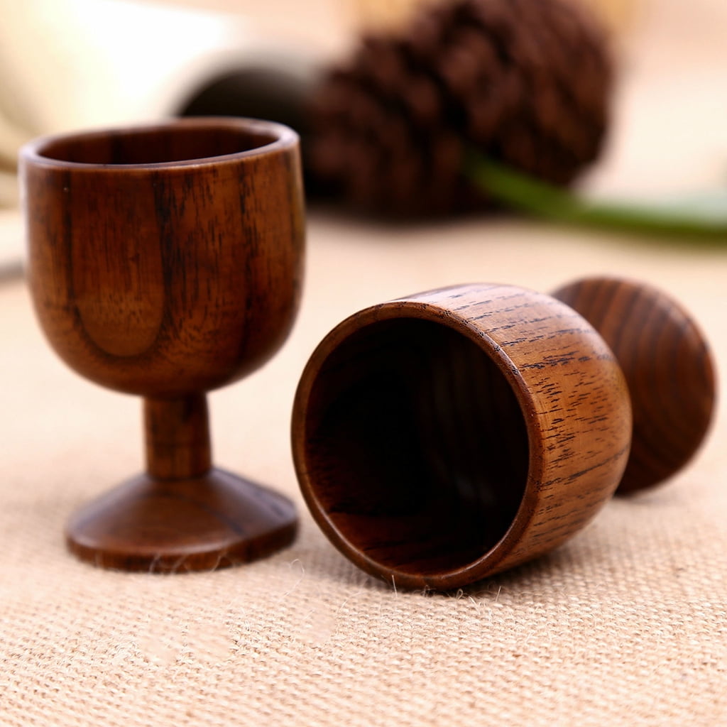 Natural Wooden Cup Coffee Handmade Milk Drinking Natural Water Mugs Cups  Juice