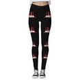 thumbnail image 4 of MKLEKYY Leggings para mujer Leggings para mujer Leggings de entrenamiento Pantalones con estampado navideño de bloques de color Leggings suaves y elásticos 2219, 4 of 4