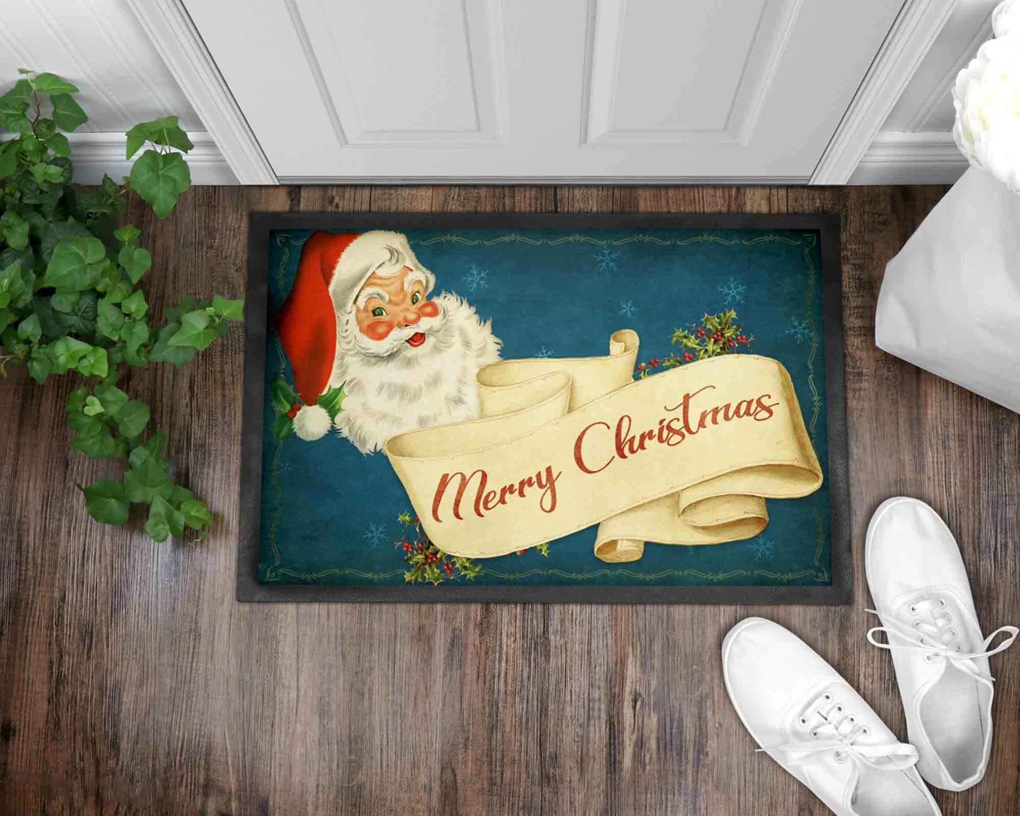 Vintage Christmas Front Door Mat I Mat I Christmas I Holiday