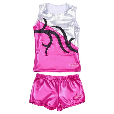 Obersee  Cheer Dance Tank and Shorts Set -  Carrie Pink