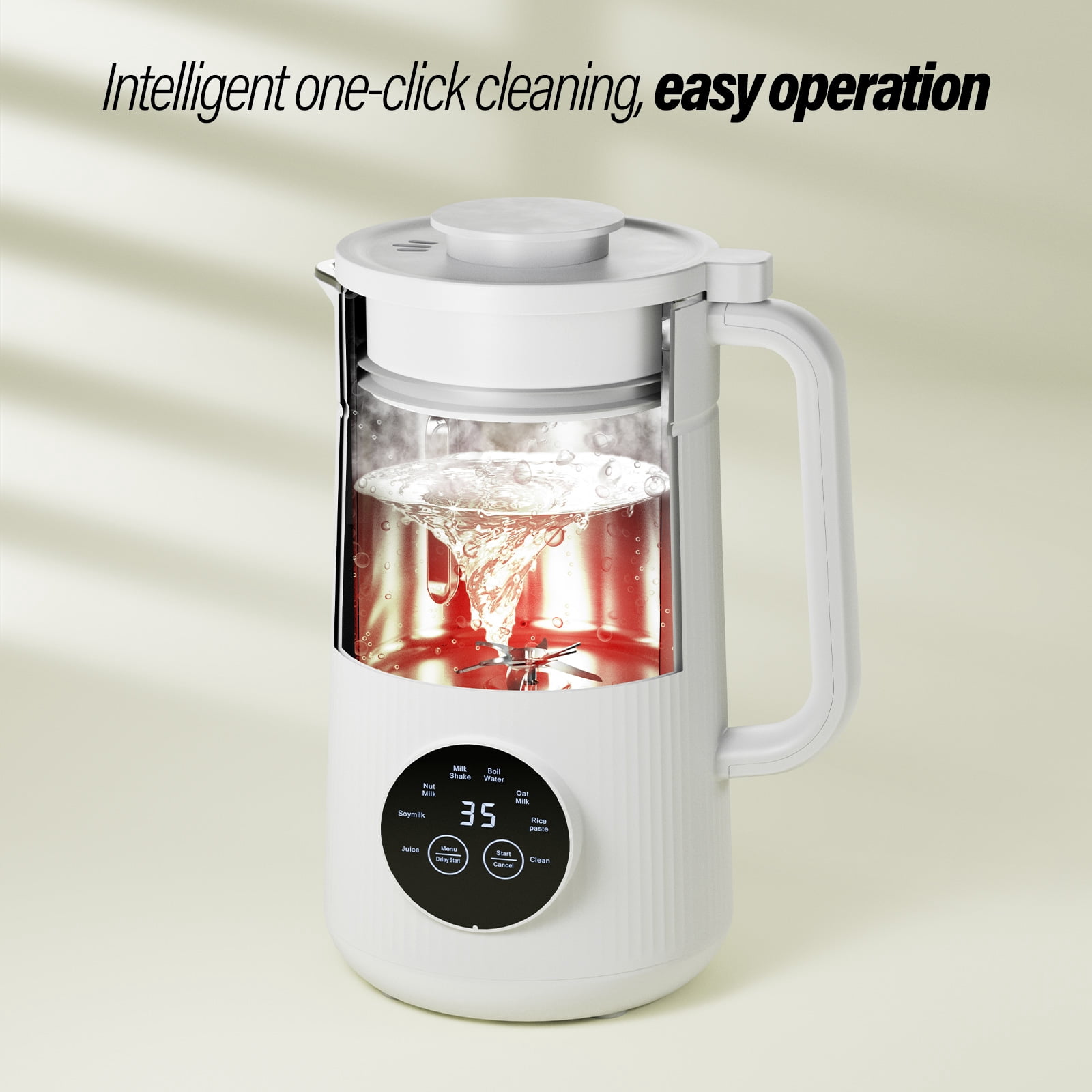 IAGREEA 35 oz Nut Milk Maker Machine with 10 Blades, Automatic Homemade Almond, Oat, Soy, Plant-Based Milk and Dairy Free Beverages, Almond Maker, Self-cleaning, Keep Warm/12-Hour Delay