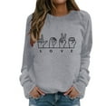 thumbnail image 4 of Wovix Valentines Shirts Women Love Sign Tops Hand Language Graphic Tee Long Sleeve Crewneck Pullover Slouchy Tops Daily, 4 of 4