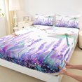 thumbnail image 3 of Homewish Floral Lavender Full Size Sheets 4-Piece for Kids Children Teens Girls,Flying Butterflies Breathable Bed Sheets,Spring Garden Lightweight Sheet Sets,Microfiber Bedroom Decor, 3 of 7