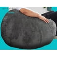 thumbnail image 6 of Bean Bag Chair 3Ft Luxurious Faux Rabbit Fur Memory Foam Bean Bag Chairs for Adults/Teens with Filling,Ultra Soft Faux Fur Fabric, Round Fluffy Sofa for Living Room Bedroom College Dorm (Grey), 6 of 7