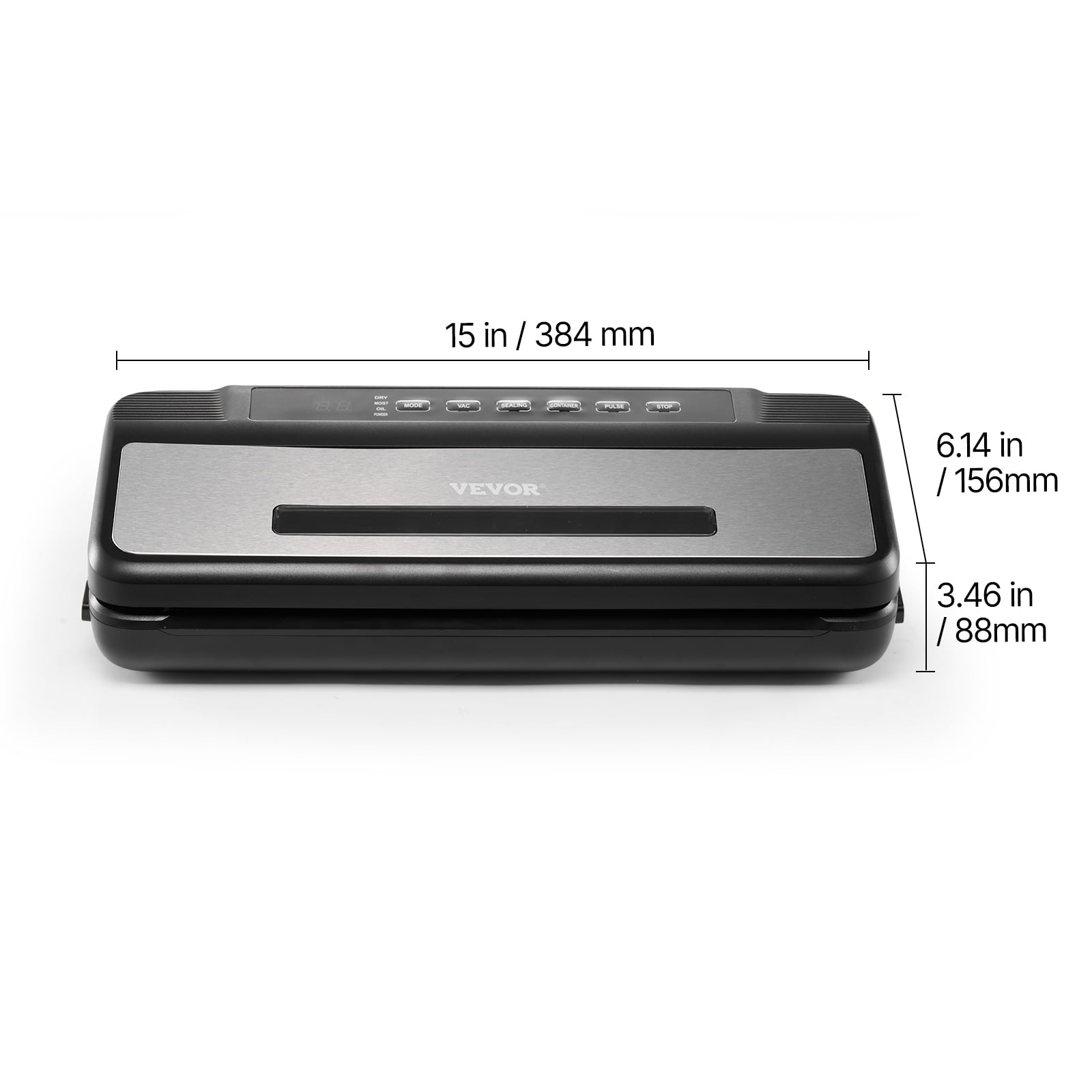 VEVOR Vacuum Sealer Machine, 80Kpa 120W Powerful Compact Food Sealer, 7-in-1 Multi-Functional Food Vacuum Sealer, Automatic Air Sealing System with Built-in Cutter with 10 Vacuum Bags & 1 Bag Roll