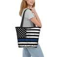 thumbnail image 3 of Japuie Thin Blue Line Flag Print Women's Crossbody Tote Handbag,Shoulder Bag,Casual Tote,Satchels Crossbody Purse,Top-handle Tote Handbag,for Travel College Work, 3 of 7