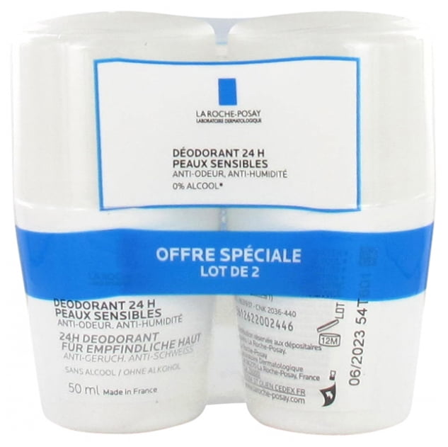 La Roche-Posay 24h Deodorant Roll On Sensitive Skin 50ml oz) 2 x 50ml - Walmart.com