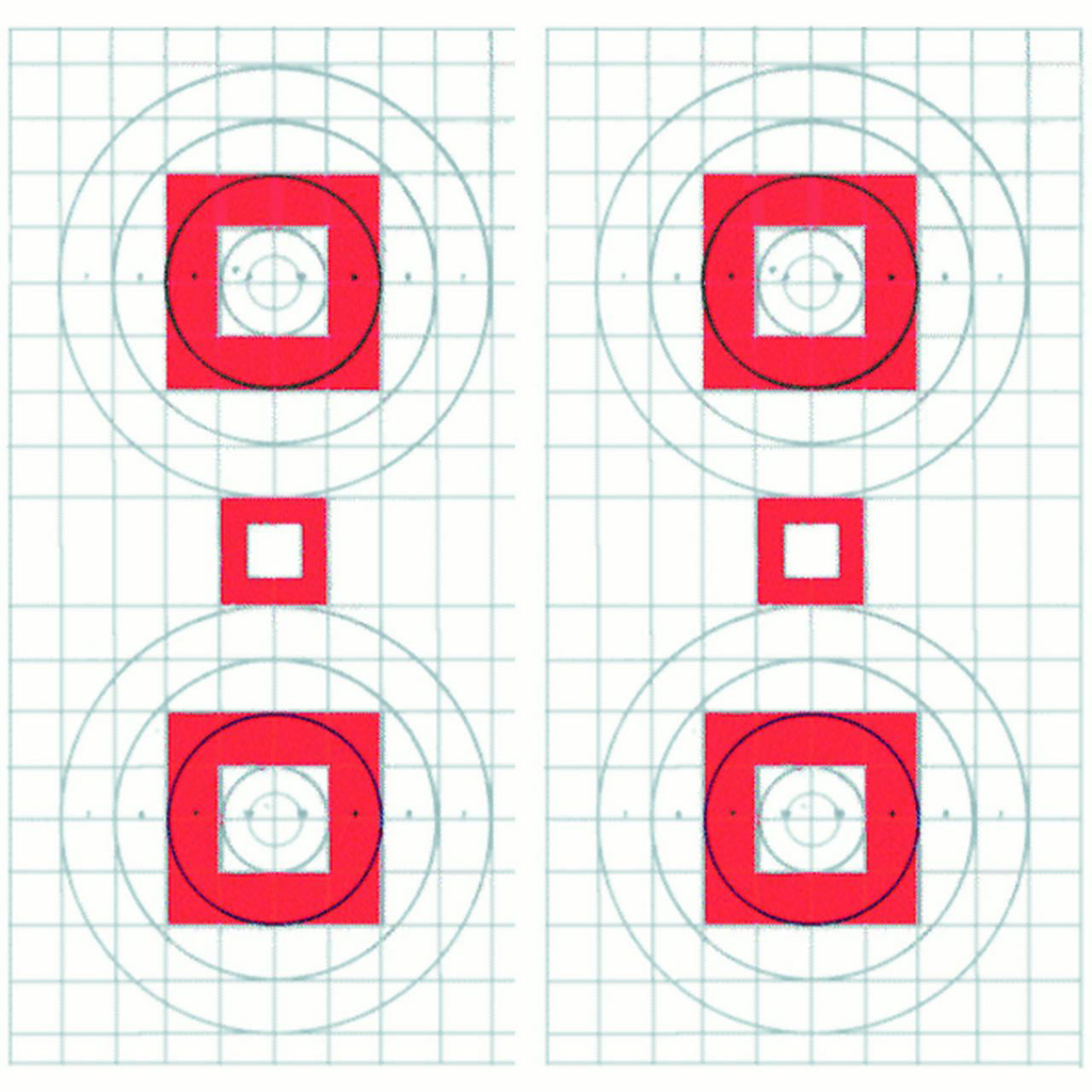 100 pcs of four bull s eye rifle sighting target on heavy paper red center with 1 gray grid size 20 1 2 x 25 walmart com