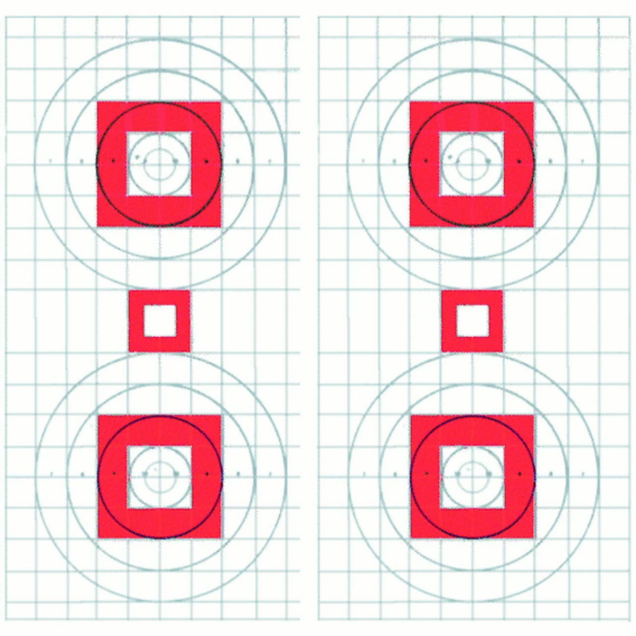 100 pcs of four bull s eye rifle sighting target on heavy paper red center with 1 gray grid size 20 1 2 x 25 walmart com