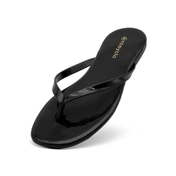 Cloud Flip Flops for Women,Memory Foam Flats Summer Sandals for Women Leather Lightweight Womens Sandals,Summer Beach Slippers