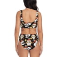 thumbnail image 3 of Kdxio Cute Dog Panda Print Women's 2 Piece High Waisted Wrap Spaghetti Strap Summer Swimsuit Bikini Set-XX-Large, 3 of 7