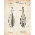 thumbnail image 2 of Borders, Cole 12x14 White Modern Wood Framed Museum Art Print Titled - PP652-Vintage Parchment Vintage Bowling Pin Patent Poster, 2 of 4