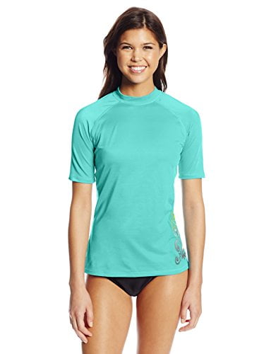 Kanu Surf Women's Marina UPF 50+ Rash Guard, Lagoon, Large by Kanu Women's Swimwear