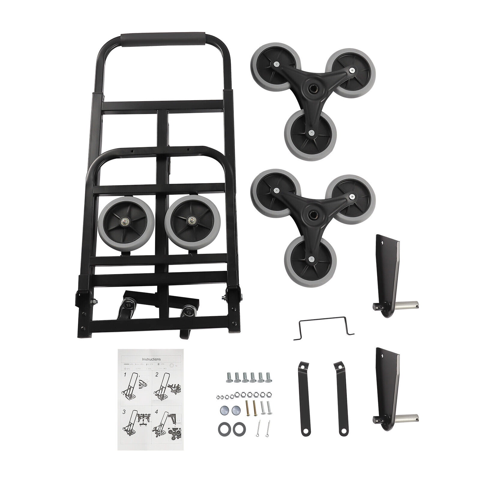 Heavy Duty Stair Climbing Cart Folding Hand Truck Dolly w/ Wheels 551lb Capacity
