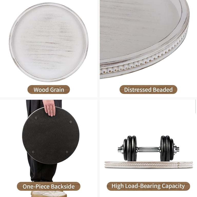 Toolteng Decorative Tray With Beaded Edge - Stylish Catchall For Jewelry, Keys & Home Decor