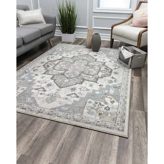 Rugs America Noble Grace Cream Vintage Transitional Rug 5'x7' 5' x 8'