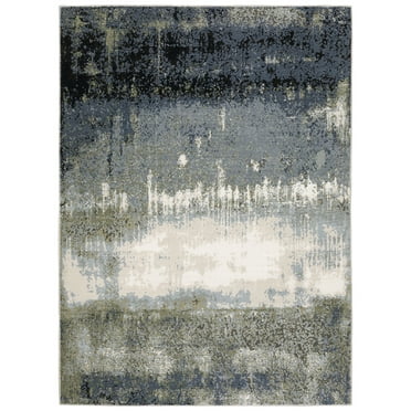 Moretti Quark Area Rug 5571H Blue Gradient Smeared 9' 10" x 12' 10" Rectangle