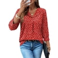 thumbnail image 3 of WIHOLL Tops for Women 3/4 Length Sleeve V Neck Lightweight Business Casual Blouses Spring Summer Work Outfits, 3 of 11