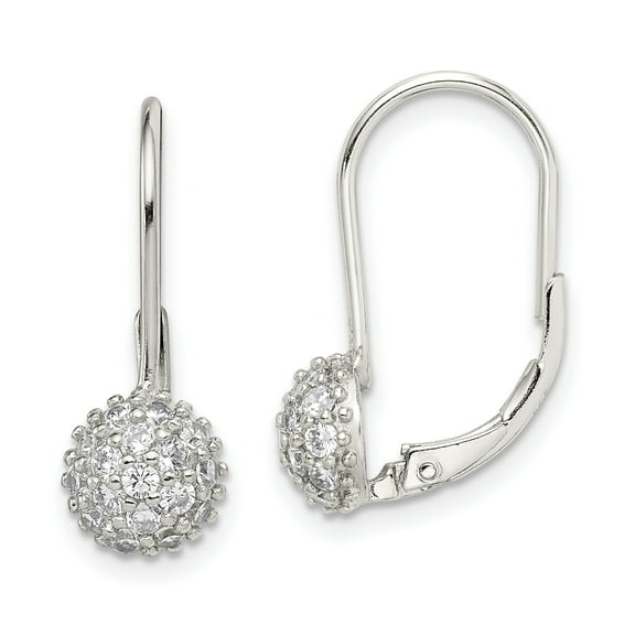 Primal Silver Sterling Silver CZ Leverback Earrings