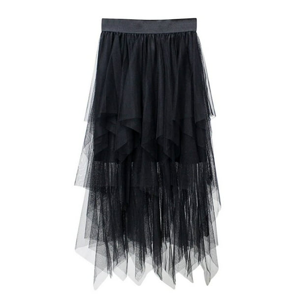 Women's Sheer Tutu Skirt Tulle Mesh Layered Midi Skirt - Walmart.com