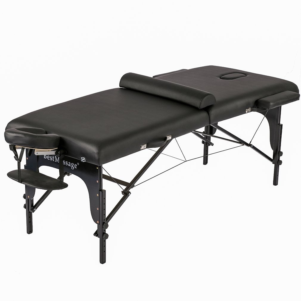 77" PU Portable 3" Padding Folding Massage Table W/Free Carry Case Bed