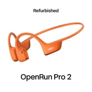 Restored Shokz OpenRun Pro 2- Open-Ear Bone Conduction Sport Headphones, Sweat-Resistant Workout Headphones, 30ft Bluetooth, Secure & Comfortable Fit, Deep Bass, Smart Mic, SHOKZ App, Orange