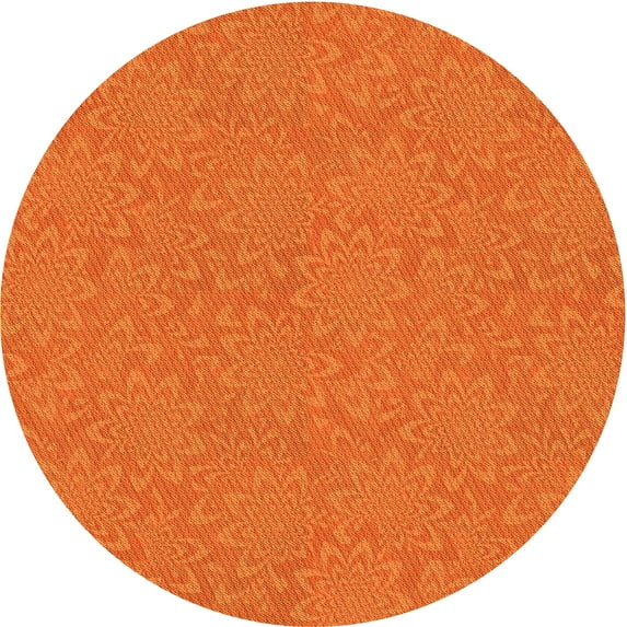 Ahgly Company Machine Washable Indoor Square Transitional Neon Orange Area Rugs, 3' Square