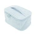 thumbnail image 1 of 1 Pc Bolsa de Maquillaje de Viaje de Piel de Mujer para Vacaciones y Actividades al Aire Libre, Color Azul, 1 of 3