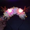 thumbnail image 4 of Diadema luminosa de cornamenta de alce para Navidad, diadema para concierto, rama de bosque, oreja de ciervo, accesorios para el cabello, accesorios escénicos para espectáculos y fotos, 4 of 4