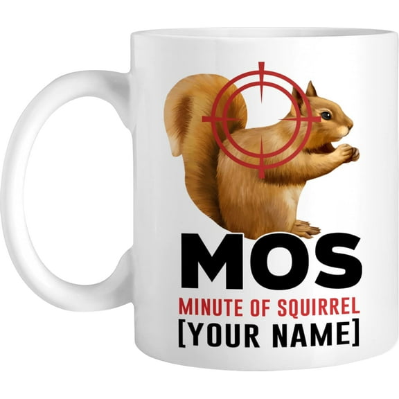 Personalized Hot Cold Coffee Mug, Squirrel Drinking Mug, Customized Novelty Cup, Name Custom Ceramic Cocoa Mugs For Trip Home Office Kitchen Decor, Gift For Women Men, Birthday Christmas