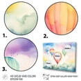 thumbnail image 4 of Designart "Hot Air Balloon Harmony Green and Red Watercolor III" Oversized Transportation Framed Wall Art - Modern Green Hot Air Balloon Entryway Framed Wall Art, 4 of 7