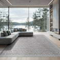 thumbnail image 2 of ODIKA 8'x10' Washable Area Rug Herringbone Diagonal Geometric Featuring Interlocking Shapes for King Size Bedroom Under Bed, Master Suite, Non-Shedding, Easy Care, 2 of 7