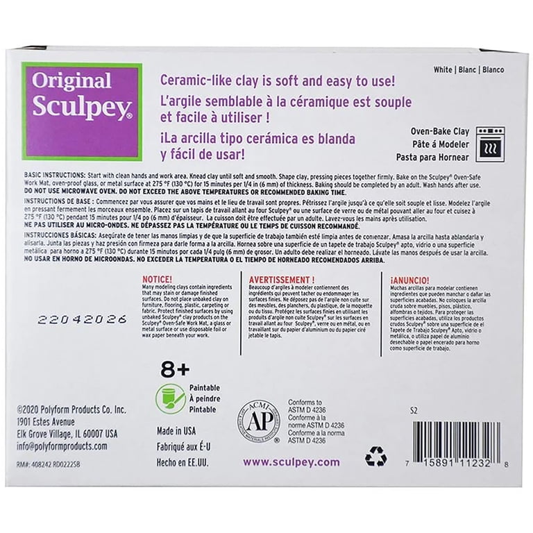 Sculpey Original Oven-Bake Clay, White, 1.75 lb photo 3