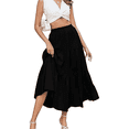 thumbnail image 3 of SOMER linen Skirts For Women Flowy Maxi Skirt Summer linen Pleated High Waisted Casual Long Skirts With Pockets, 3 of 6