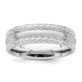 thumbnail image 1 of 925 Sterling Silver 6mm Rope Edge Ring Size 7 Wedding Fancy, 1 of 8