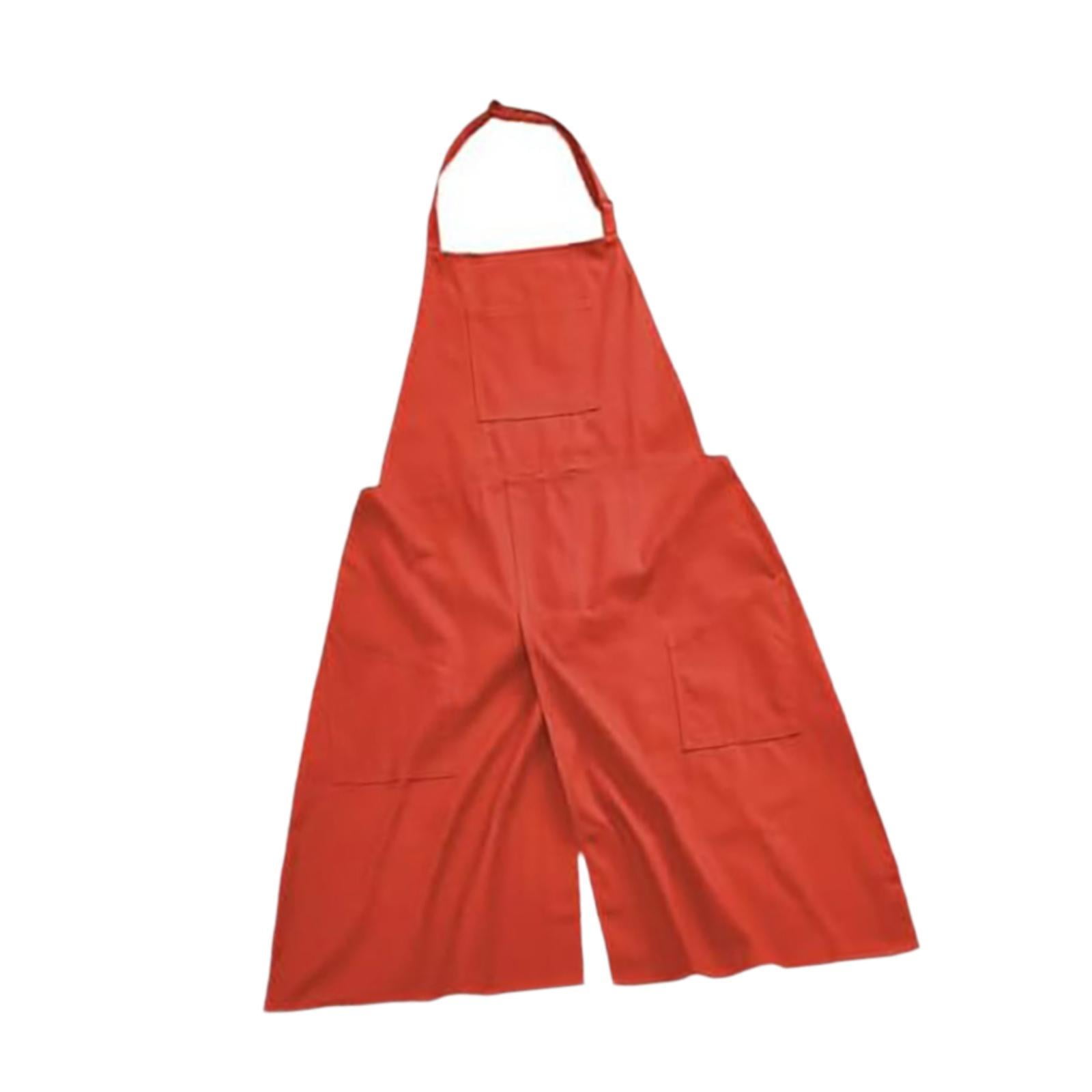 Fiocias Pottery Apron Split Leg Apron,Sturdy Multipurpose for Women Simple Ceramics Clay Orange
