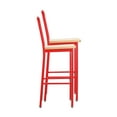 thumbnail image 3 of Linon Fostria 30" High Back Metal Bar Stools, Set of 2, Red/Natural, 3 of 11
