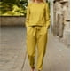 thumbnail image 1 of ICHUANYI Clearance Fashion Woman Long Sleeve Blouse +Loose Pants Sets(Yellow, L) ICHUANYI WER2023081205259, 1 of 6