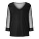 thumbnail image 4 of Pntutb Blusa de manga larga con cuello en V y estampado de malla para mujer Pntutb Pntutb-5432, 4 of 8